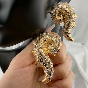 Zara Gold and Silver Seahorse Earrings